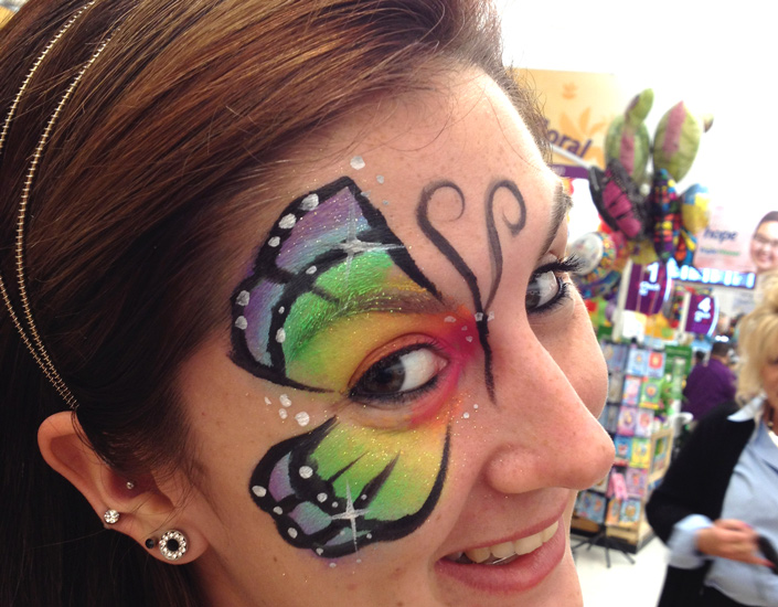 butterfly face painting by Big Grins
